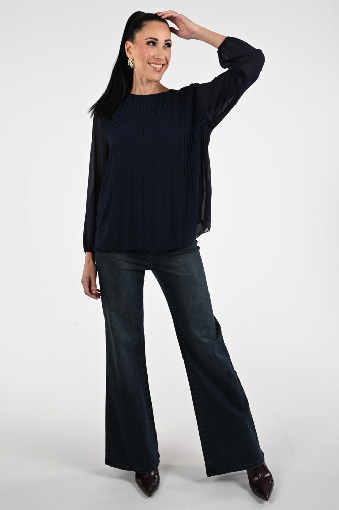 Frank walder 622151 Blouse lange mouw Blauw