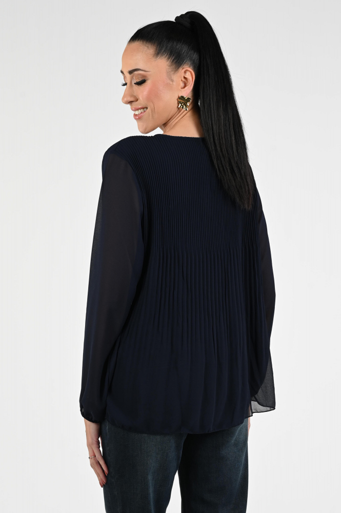 Frank walder 622151 Blouse lange mouw Blauw