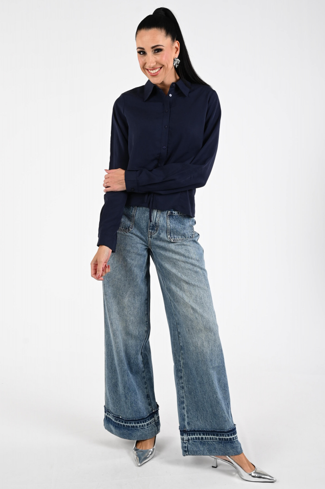 Aimée the label lea longsleeve Blouse lange mouw Blauw