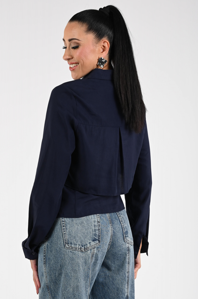 Aimée the label lea longsleeve Blouse lange mouw Blauw