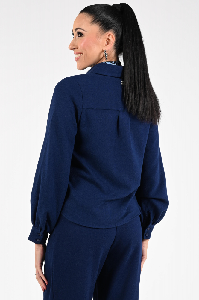 Pom Amsterdam SP9341 Blouse lange mouw Blauw