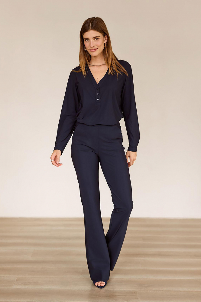 L.O.E.S. by Studio Anneloes Evi blouse  Blouse lange mouw Blauw