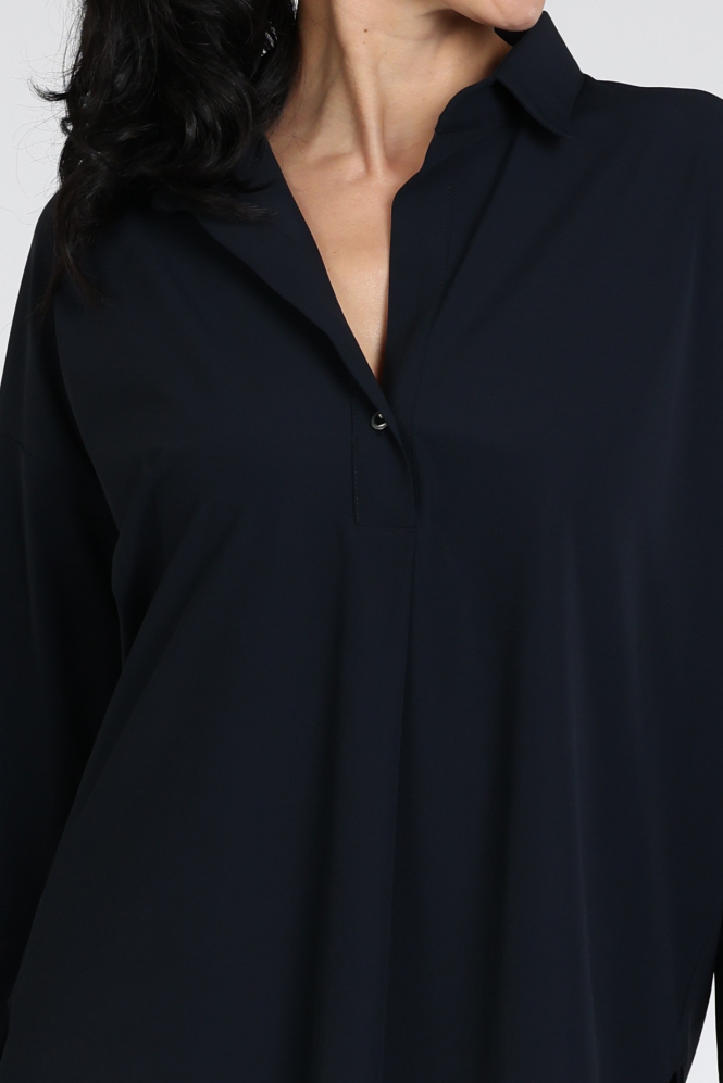 Penn & Ink Magda Blouse lange mouw Blauw