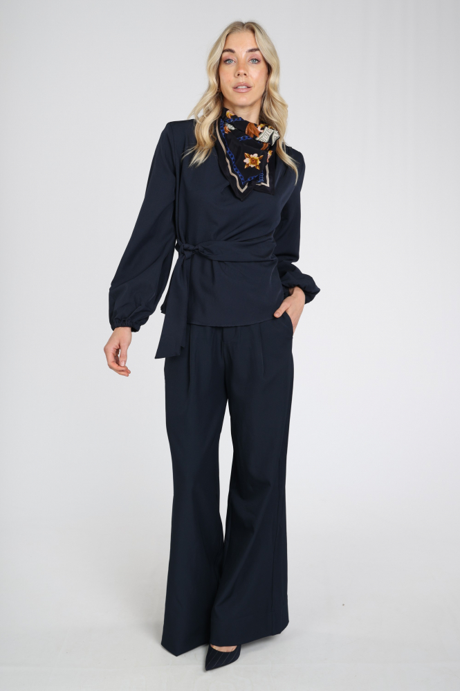 Co'couture 500386 Blouse lange mouw Blauw