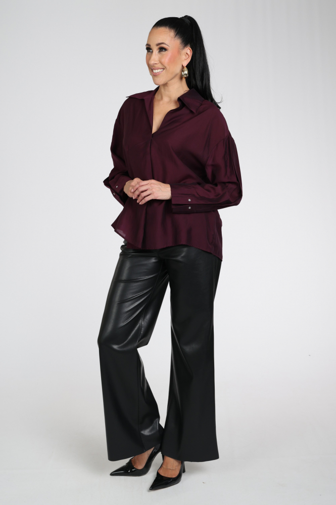 Caroline Biss 4621 Blouse lange mouw Paars