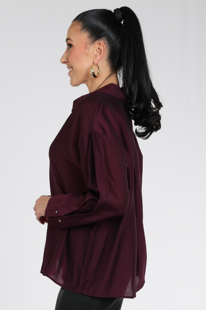 Caroline Biss 4621 Blouse lange mouw Paars