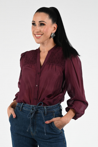 Co'couture Tafft v shirt Paars