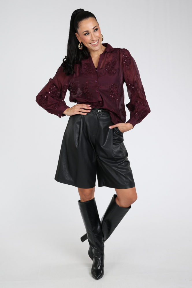 Nukus NKF02156 Blouse lange mouw Rood