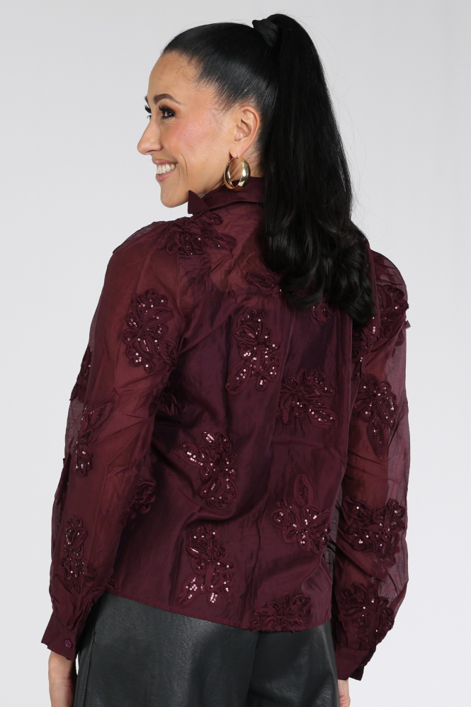 Nukus NKF02156 Blouse lange mouw Rood