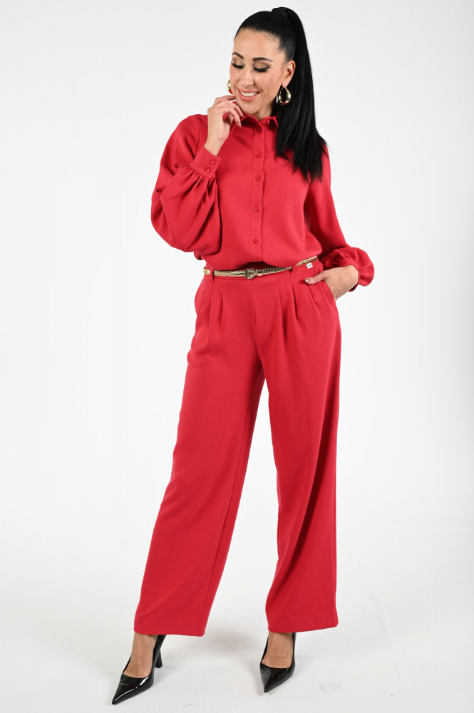 Pom Amsterdam SP9285 Blouse lange mouw Rood