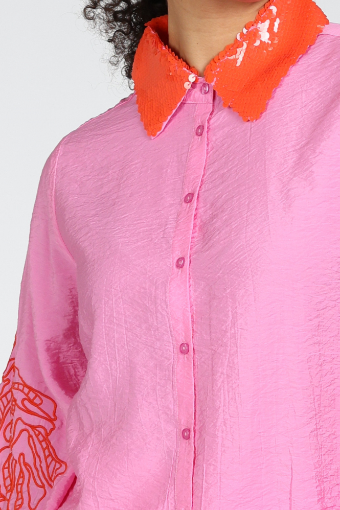Pom Amsterdam SP9506 Blouse lange mouw Roze