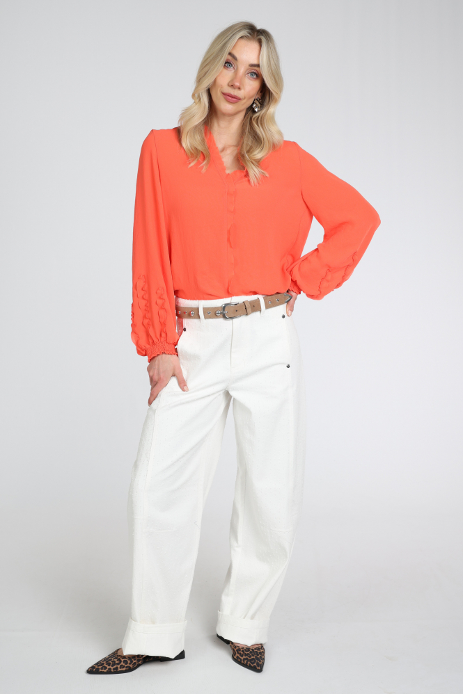 Marc Cain AC 51.32 W30 Blouse lange mouw Rood