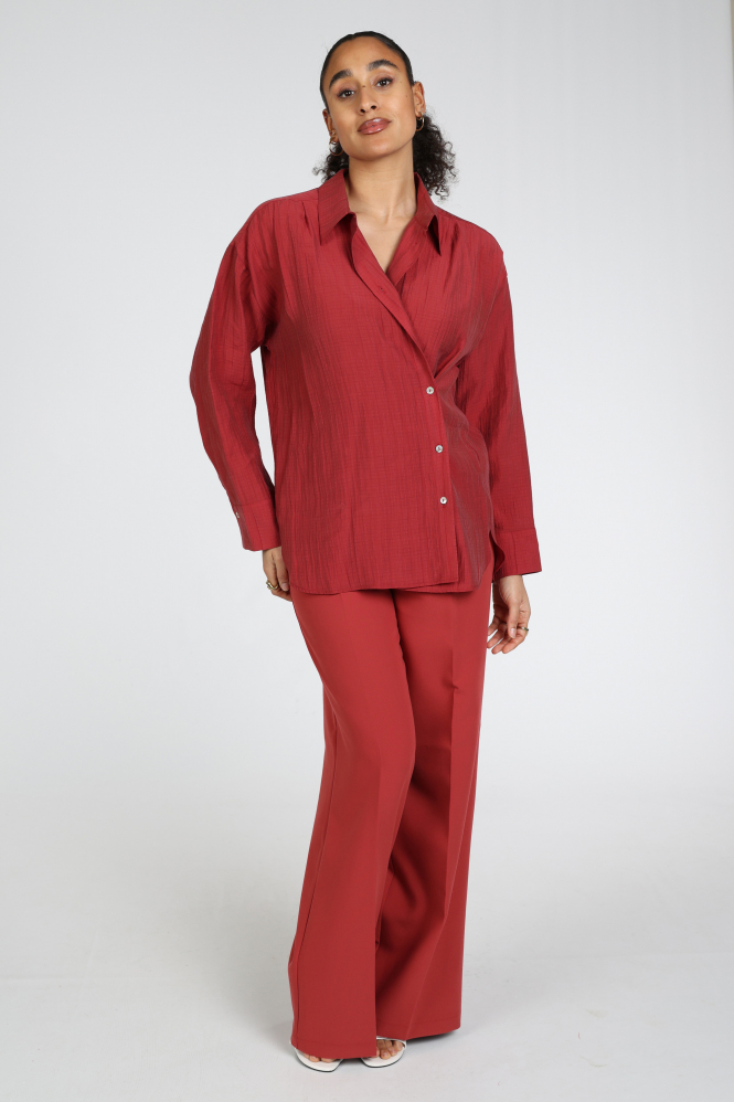 Summum 2s3430-12373 Blouse lange mouw Rood