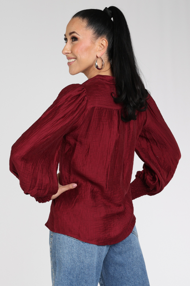 Co'couture 500359 Blouse lange mouw Rood