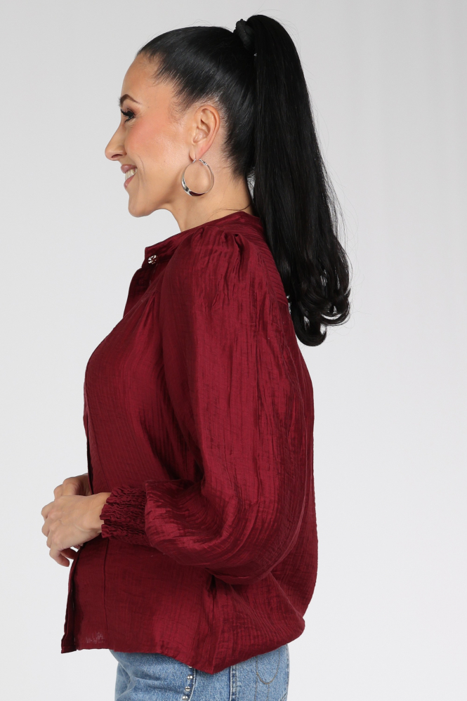 Co'couture 500359 Blouse lange mouw Rood