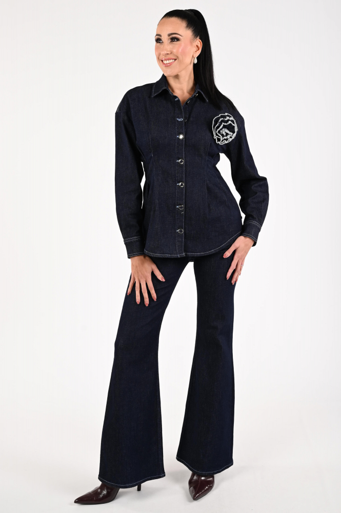 Fabienne Chapot CLTBLS34AW253620 Blouse lange mouw Blauw