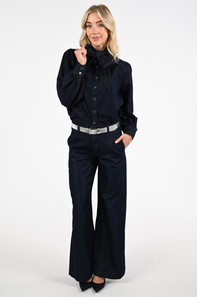 Summum 2s3381-5203 Blouse lange mouw Blauw