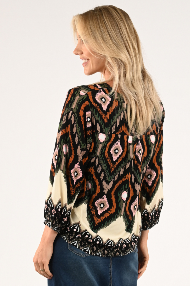 Smashed Lemon 23528 Blouse lange mouw Zwart