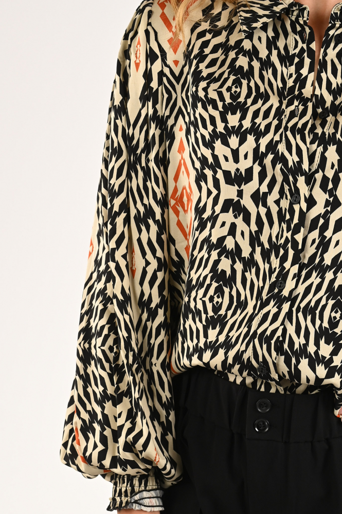 Geisha 33641-20 Blouse lange mouw Zwart