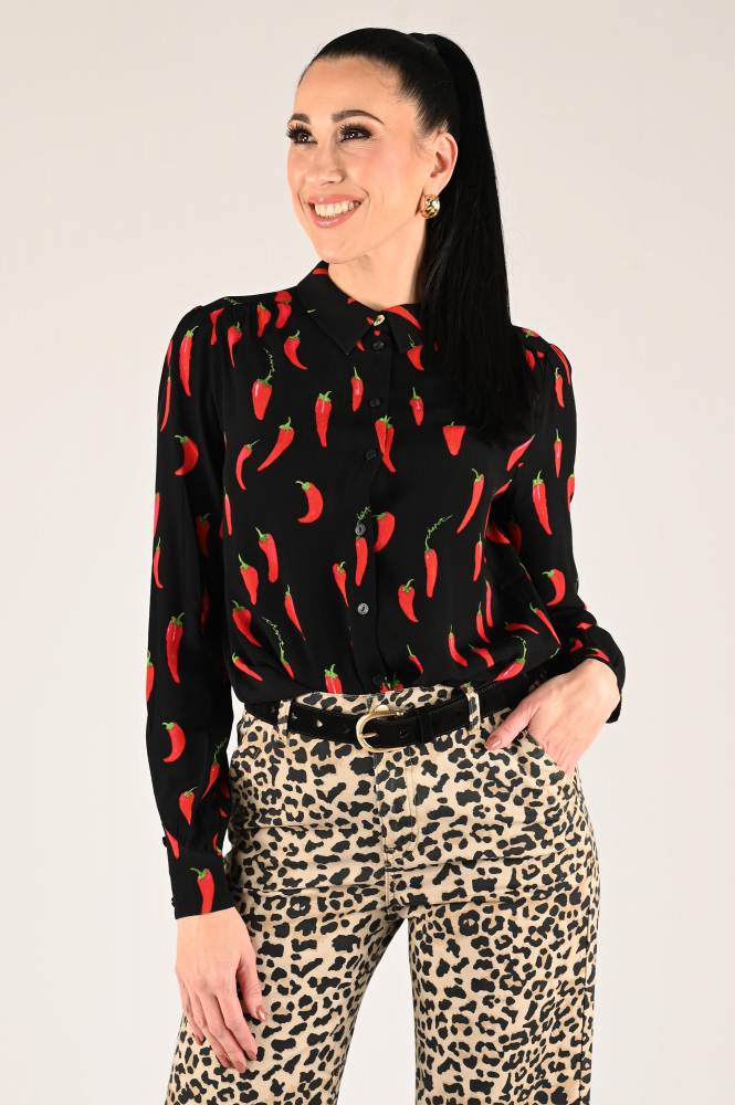 Fabienne Chapot Coco Blouse Blouse lange mouw Zwart