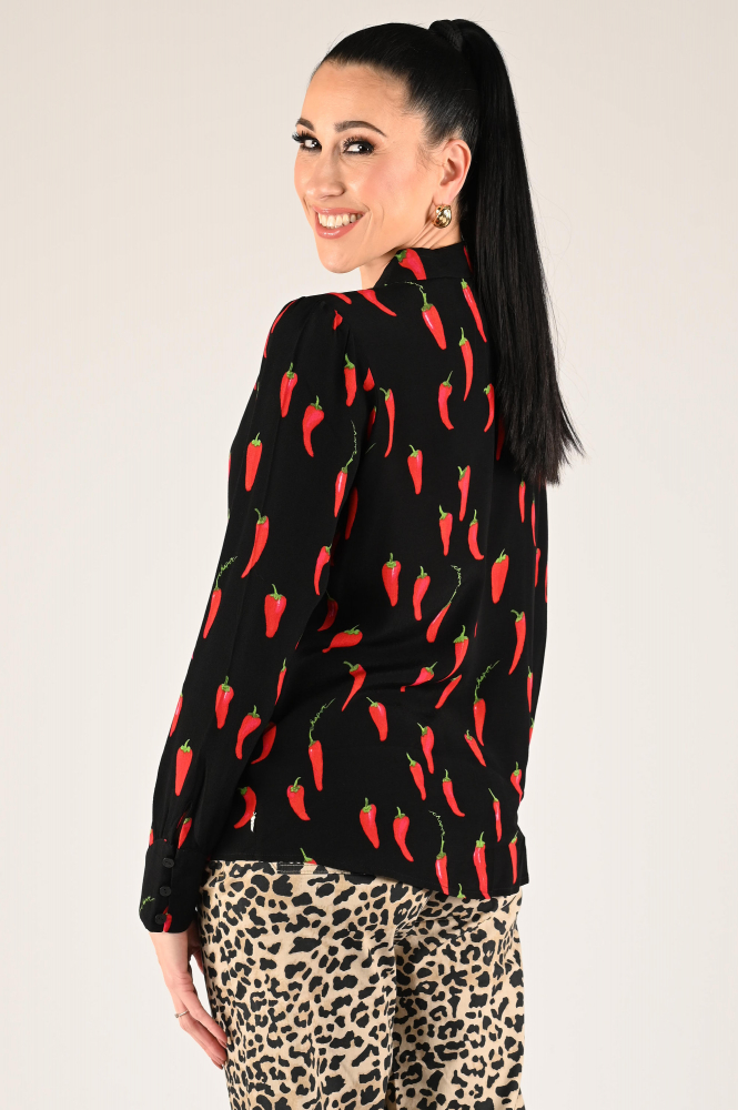 Fabienne Chapot Coco Blouse Blouse lange mouw Zwart