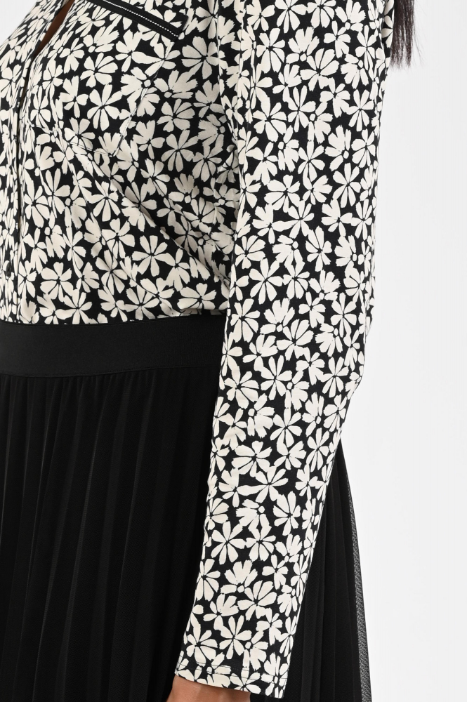 Frank walder 621101 Blouse lange mouw Zwart