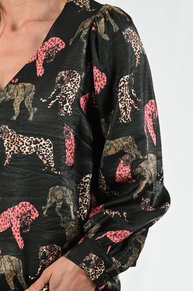 Geisha 53631-20 Blouse lange mouw Zwart