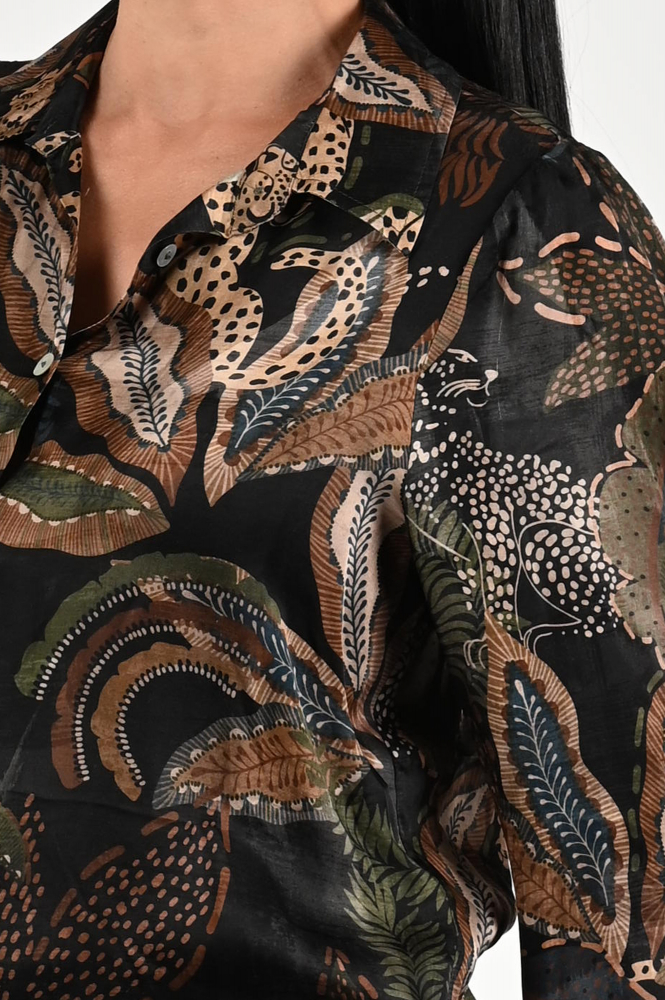 Geisha 53684-70 Blouse lange mouw Zwart