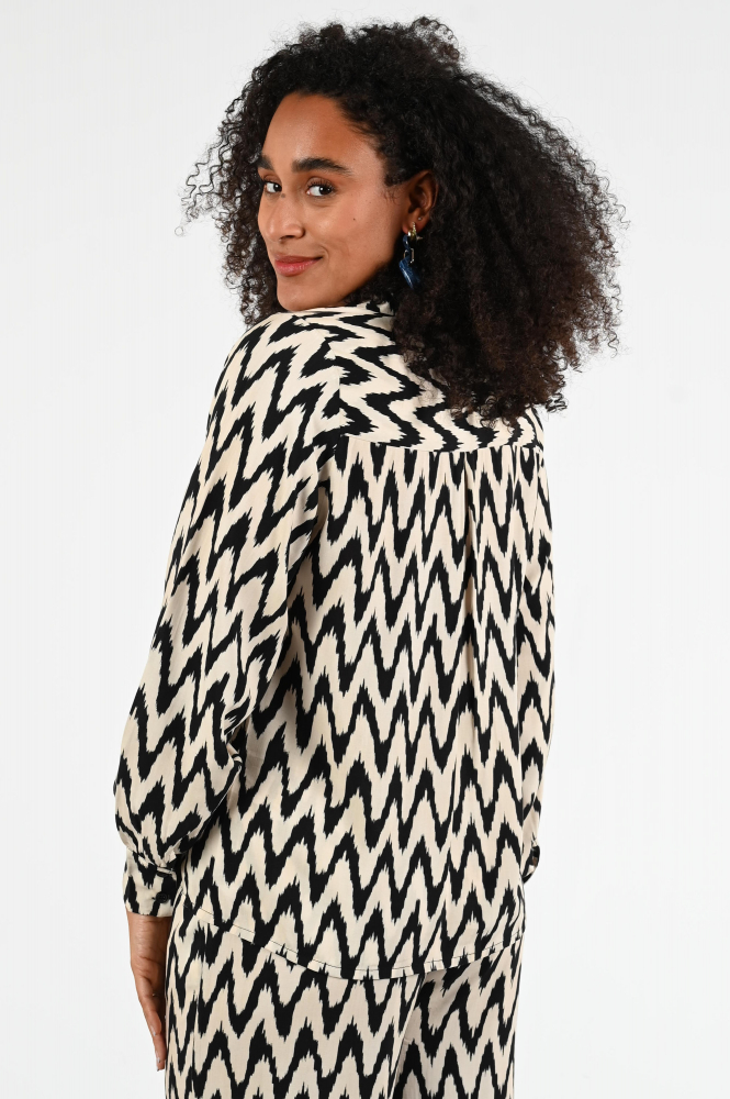 Geisha 53163-70 Blouse lange mouw Zwart