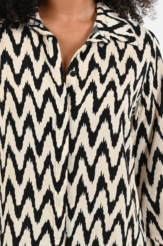 Geisha 53163-70 Blouse lange mouw Zwart