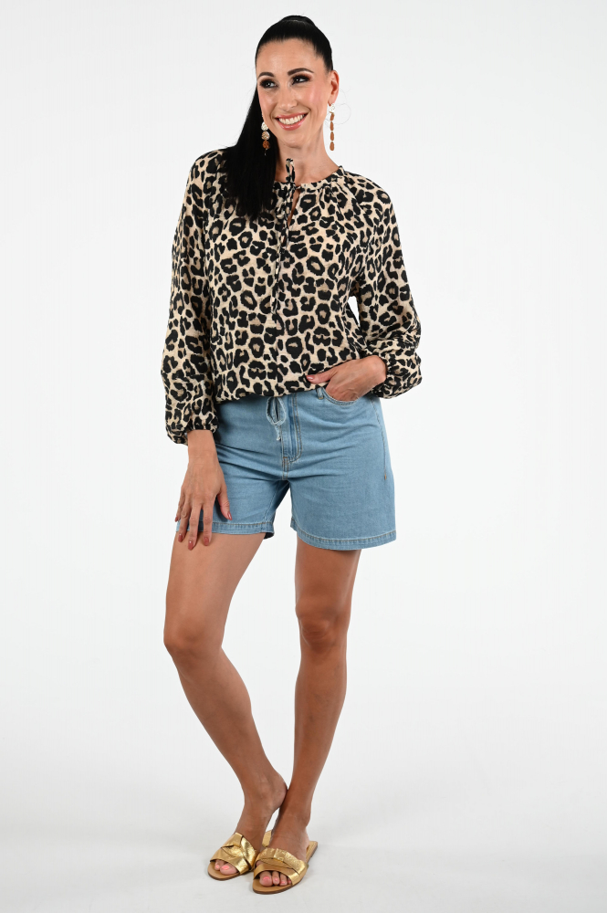 Geisha 53485-20 Blouse lange mouw Zwart