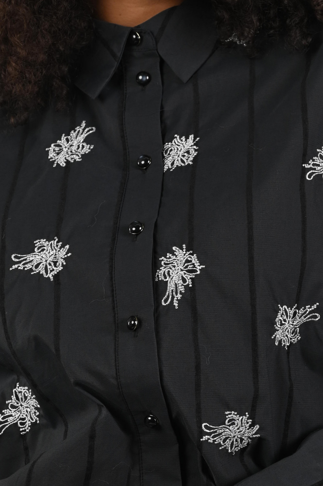 Nukus NKF02055 Blouse lange mouw Zwart