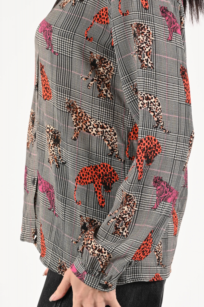 Geisha 53756-20 Blouse lange mouw Zwart