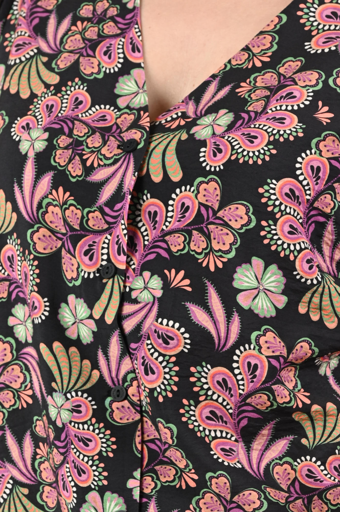 Geisha 53901-20 Blouse lange mouw Zwart