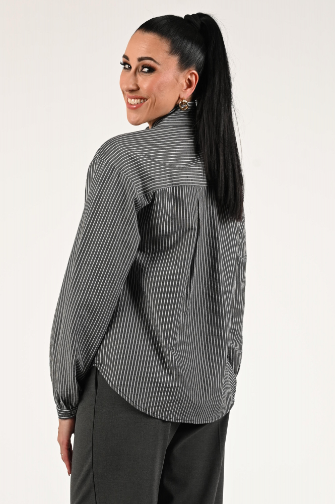 Geisha 53537-14 Blouse lange mouw Grijs