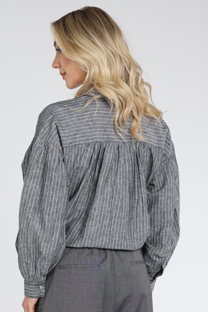 By-Bar 26412010 Sarah Blouse lange mouw Grijs