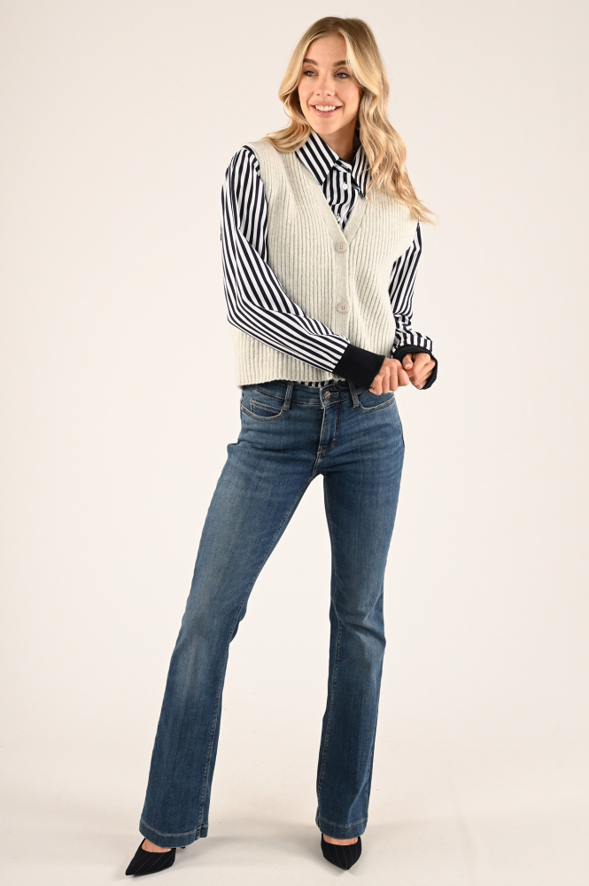 Penn & Ink W24F1501 Blouse lange mouw Wit