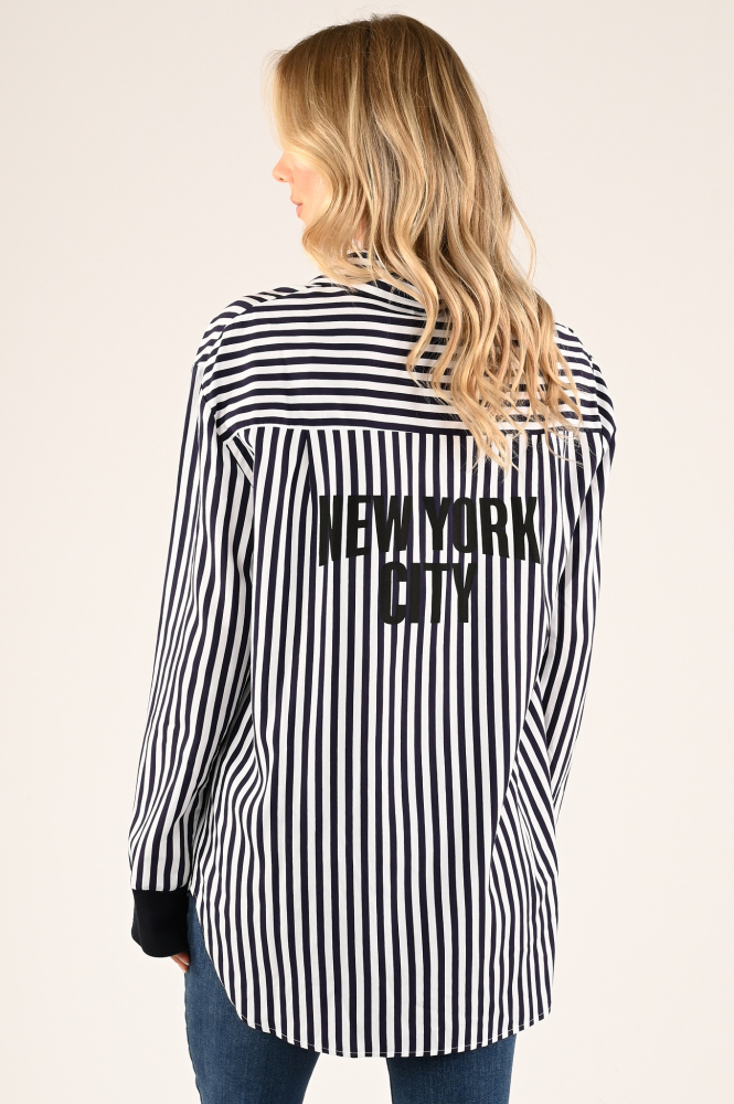 Penn & Ink W24F1501 Blouse lange mouw Wit