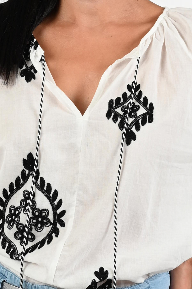 Geisha 53345-26 Blouse lange mouw Wit