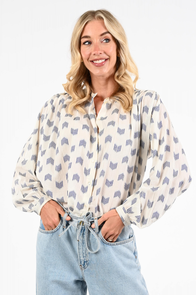 By-Bar 26112074 Blouse lange mouw Wit