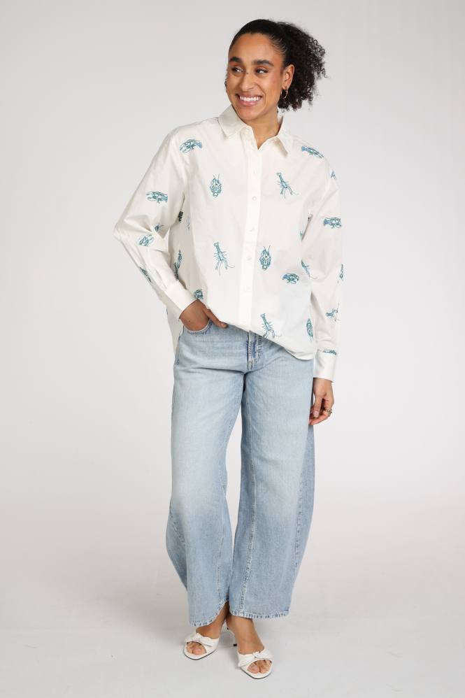 Fabienne Chapot CLTBLS27SS261009 Blouse lange mouw Wit