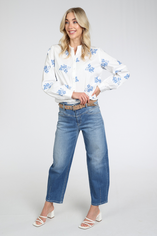 Geisha 63053-14 Blouse lange mouw Wit