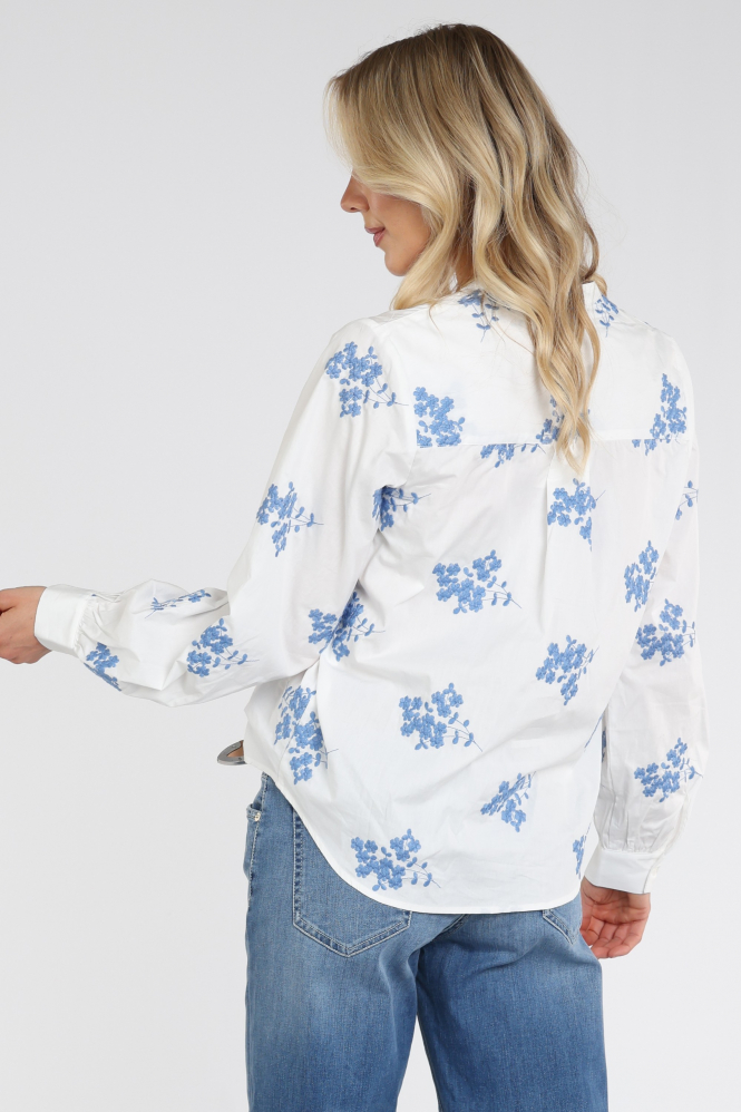 Geisha 63053-14 Blouse lange mouw Wit