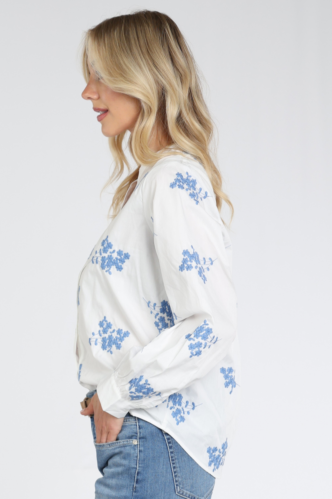 Geisha 63053-14 Blouse lange mouw Wit