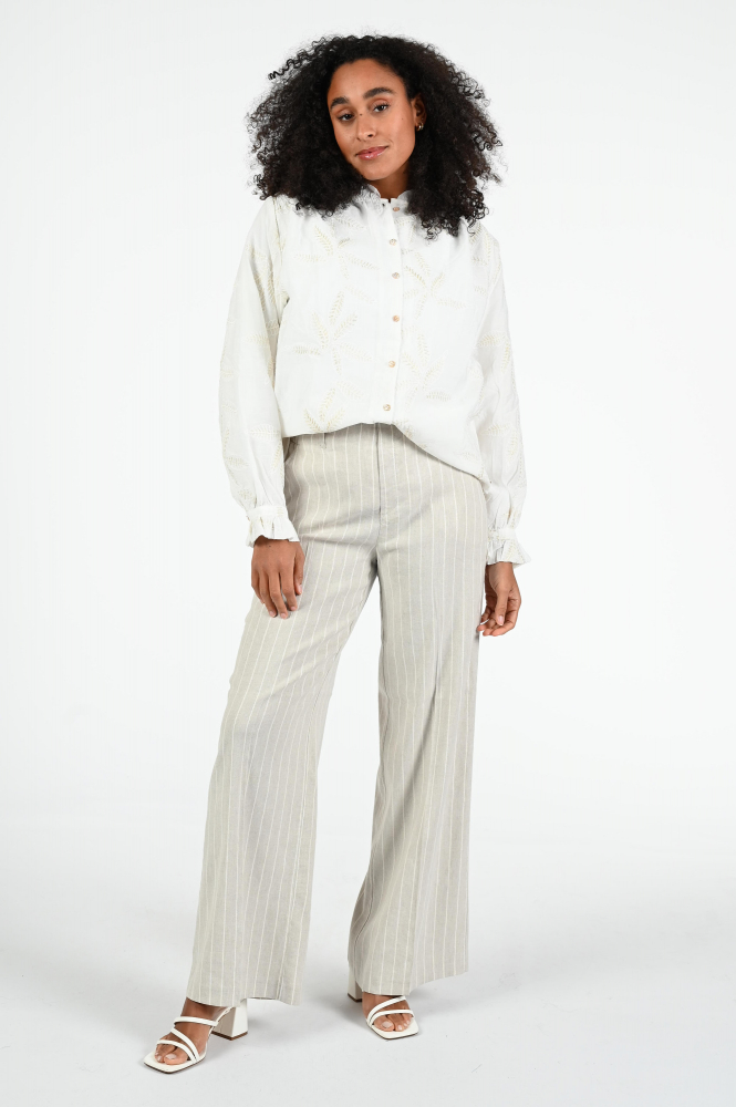 Nukus NKS02074 Blouse lange mouw Wit