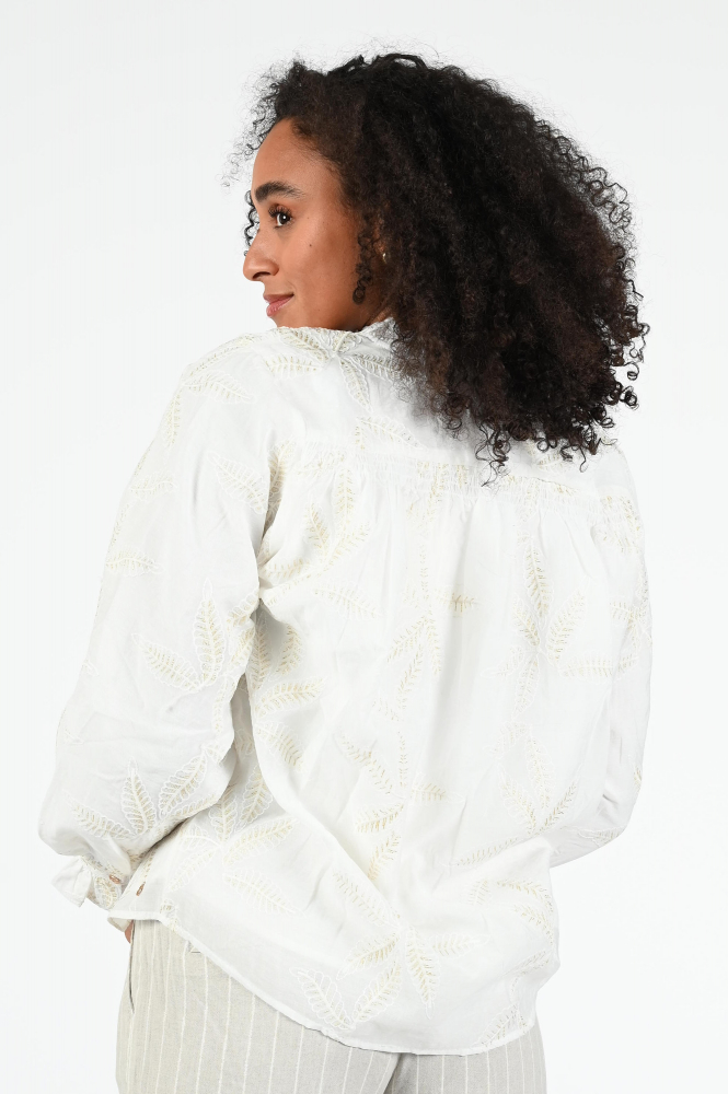 Nukus NKS02074 Blouse lange mouw Wit