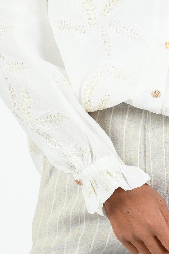 Nukus NKS02074 Blouse lange mouw Wit