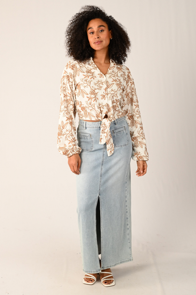 Geisha 53143-21 Blouse lange mouw Wit