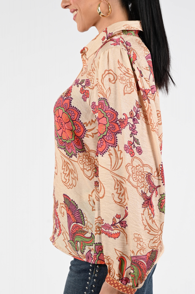 Geisha 53935-20 Blouse lange mouw Beige