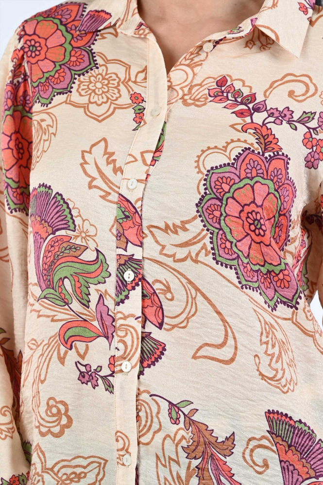 Geisha 53935-20 Blouse lange mouw Beige